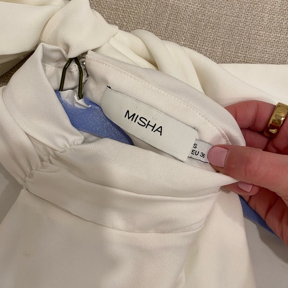 Misha x REVOLVE Evianna Satin Gown in Ivory - Picture 3 of 4